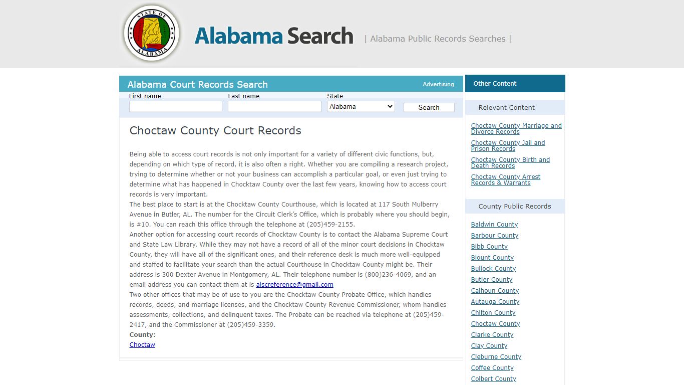 Choctaw County Court Records | Alabama - AL Search